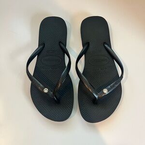 Havaianas slim crystal flip flops